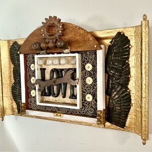 Assemblage Art /Sculpture Title: LOVE